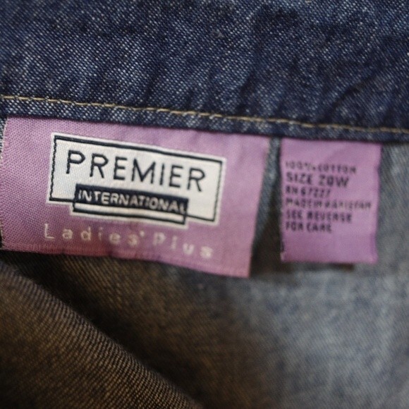 Premier Denim Button Front Midi Skirt 20W Farmhouse Cottagecore Modest 100% Cott - Picture 8 of 12